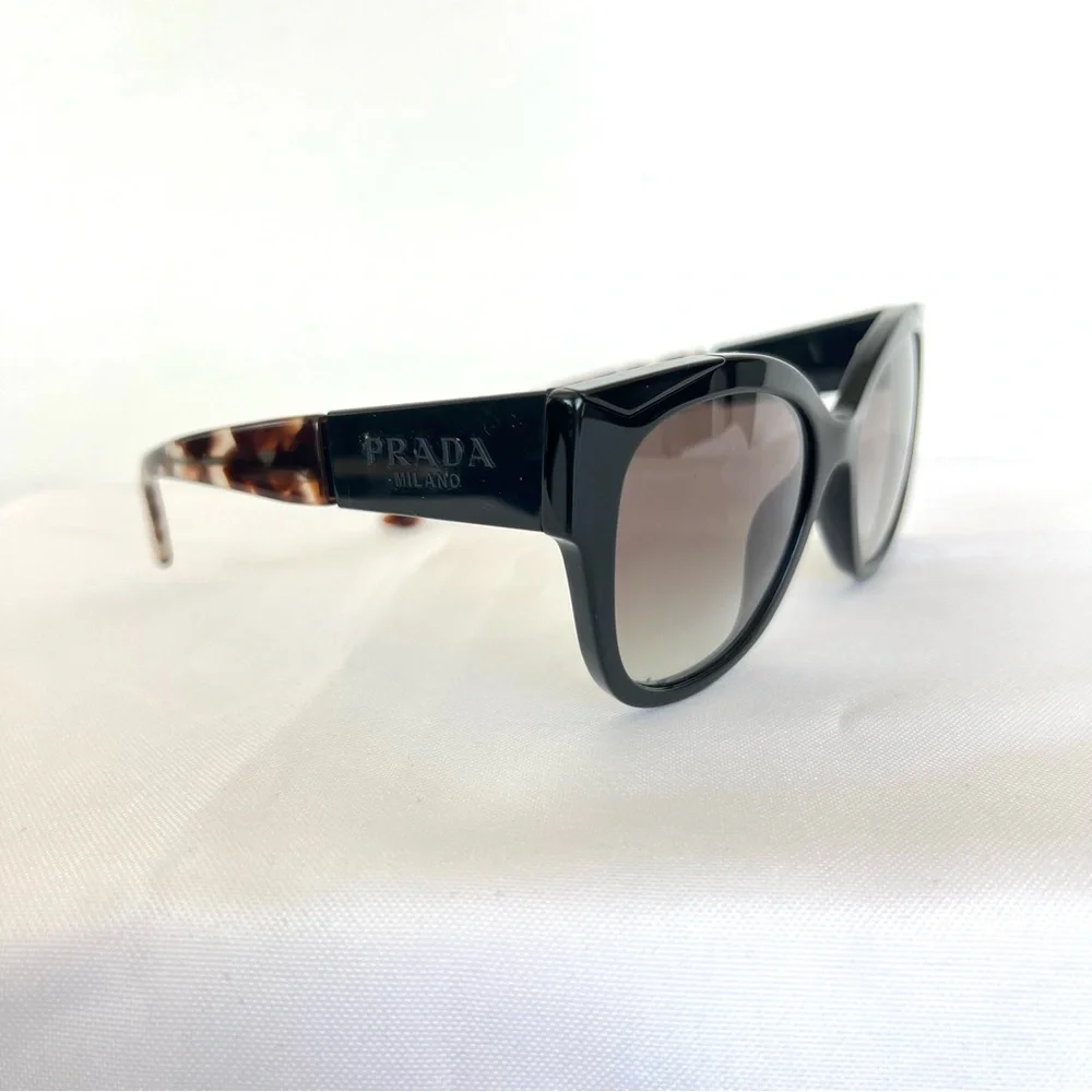PRADA PR 02WS 01MOA7 54 Gray Lens Black Tortoise Frame Cat Eye Gradient Sunglass
